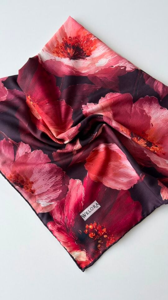 KARLEA ORGANİK EŞARP CORAL BLOOM DESEN