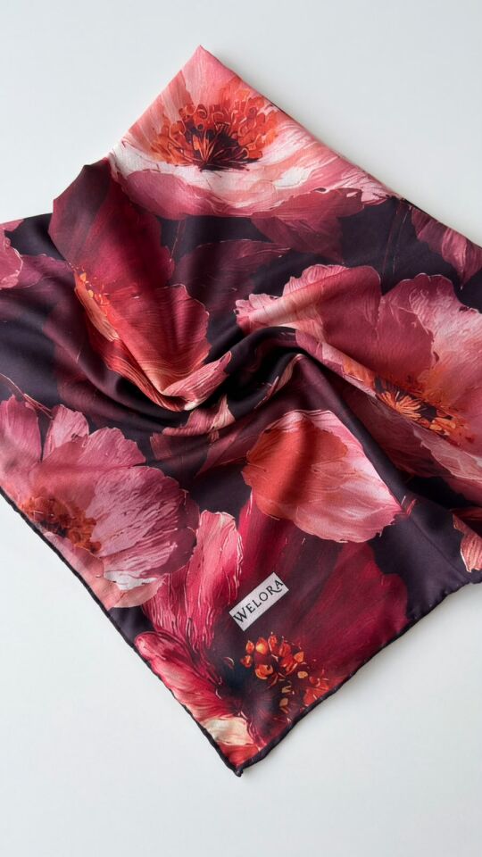 KARLEA ORGANİK EŞARP CORAL BLOOM DESEN