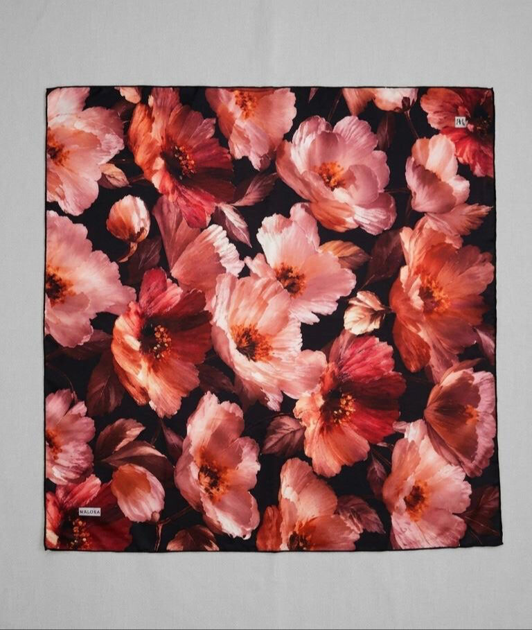 KARLEA ORGANİK EŞARP CORAL BLOOM DESEN