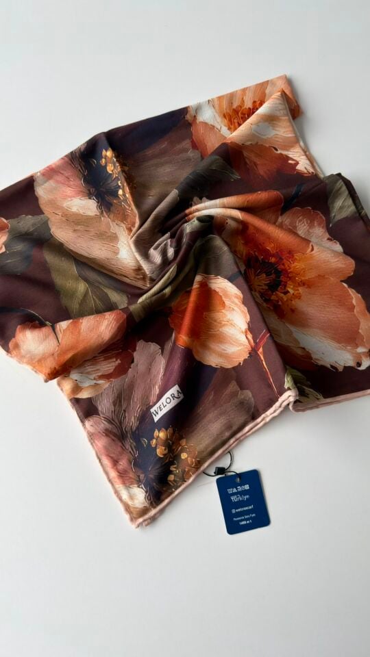 KARLEA ORGANİK EŞARP CORAL BLOOM DESEN