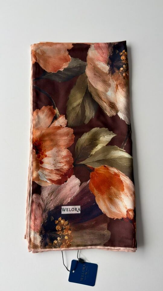 KARLEA ORGANİK EŞARP CORAL BLOOM DESEN