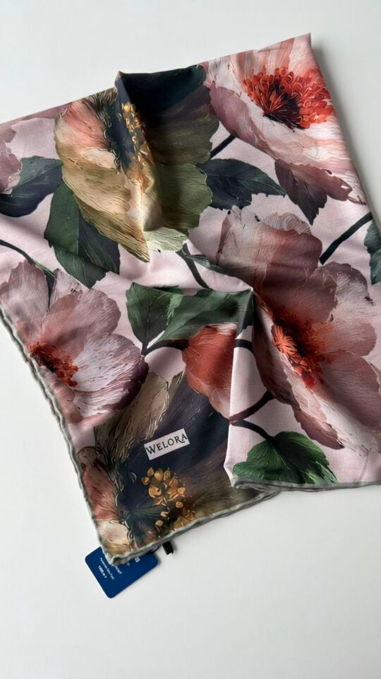 KARLEA ORGANİK EŞARP CORAL BLOOM DESEN