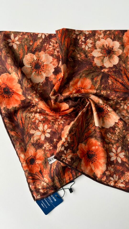 KARLEA ORGANİK EŞARP AMBER BLOOM DESEN