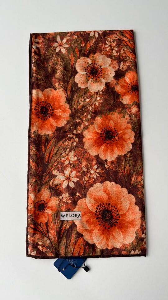 KARLEA ORGANİK EŞARP AMBER BLOOM DESEN