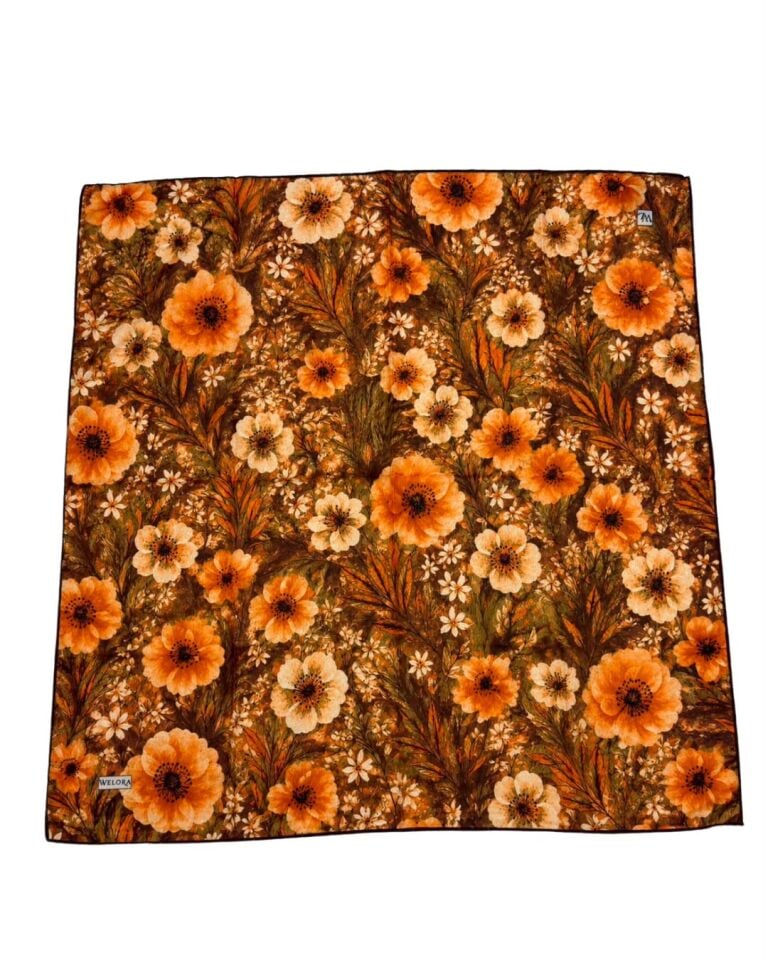 KARLEA ORGANİK EŞARP AMBER BLOOM DESEN