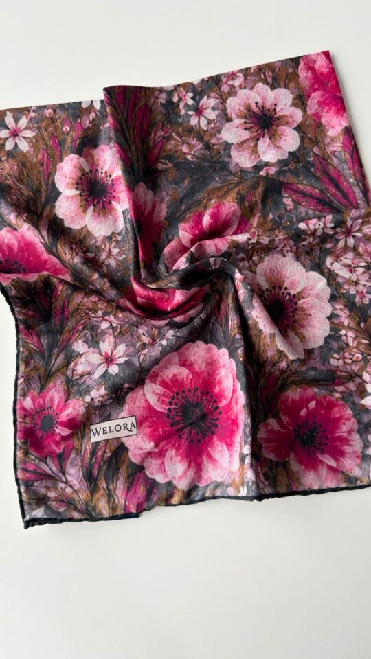 KARLEA ORGANİK EŞARP AMBER BLOOM DESEN