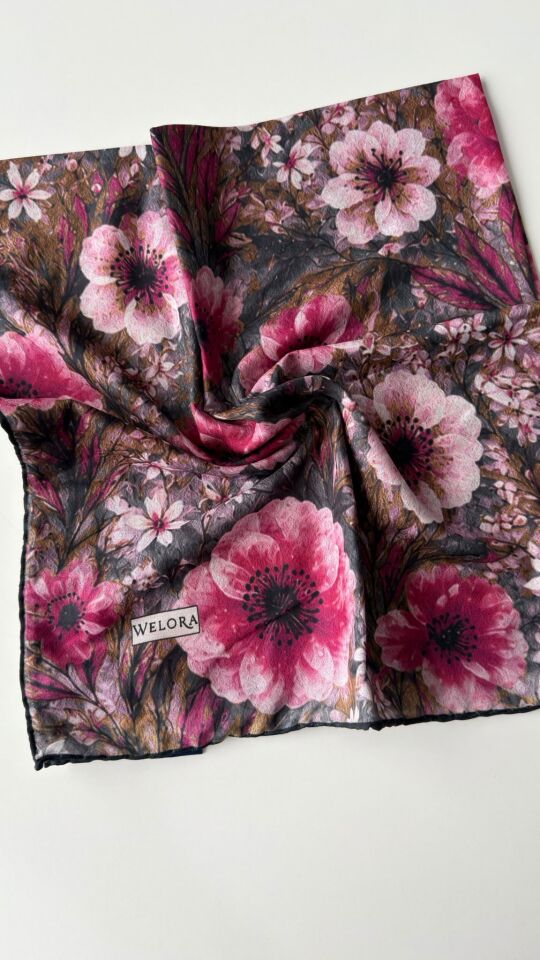 KARLEA ORGANİK EŞARP AMBER BLOOM DESEN