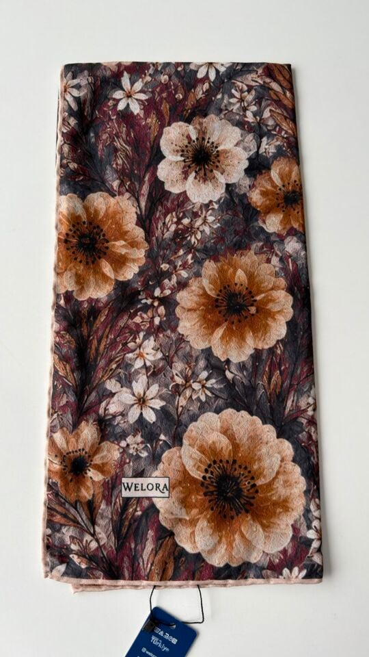 KARLEA ORGANİK EŞARP AMBER BLOOM DESEN