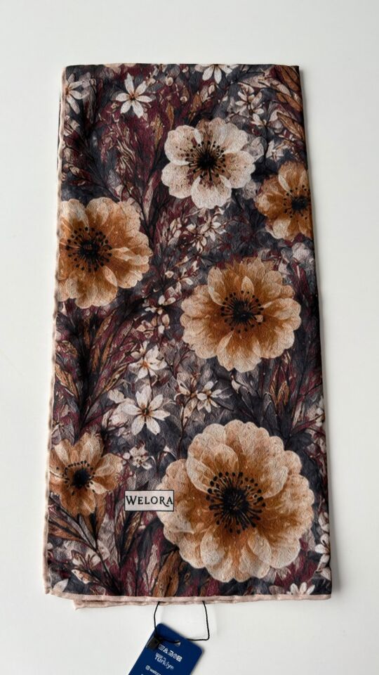 KARLEA ORGANİK EŞARP AMBER BLOOM DESEN