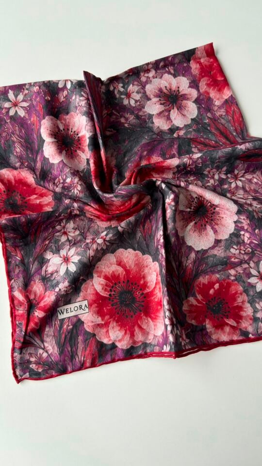 KARLEA ORGANİK EŞARP AMBER BLOOM DESEN