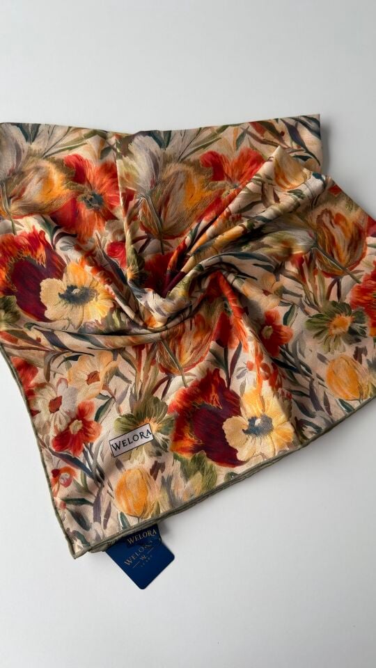 KARLEA SCARF ORGANİK EŞARP DESEN TERRA BLOOM