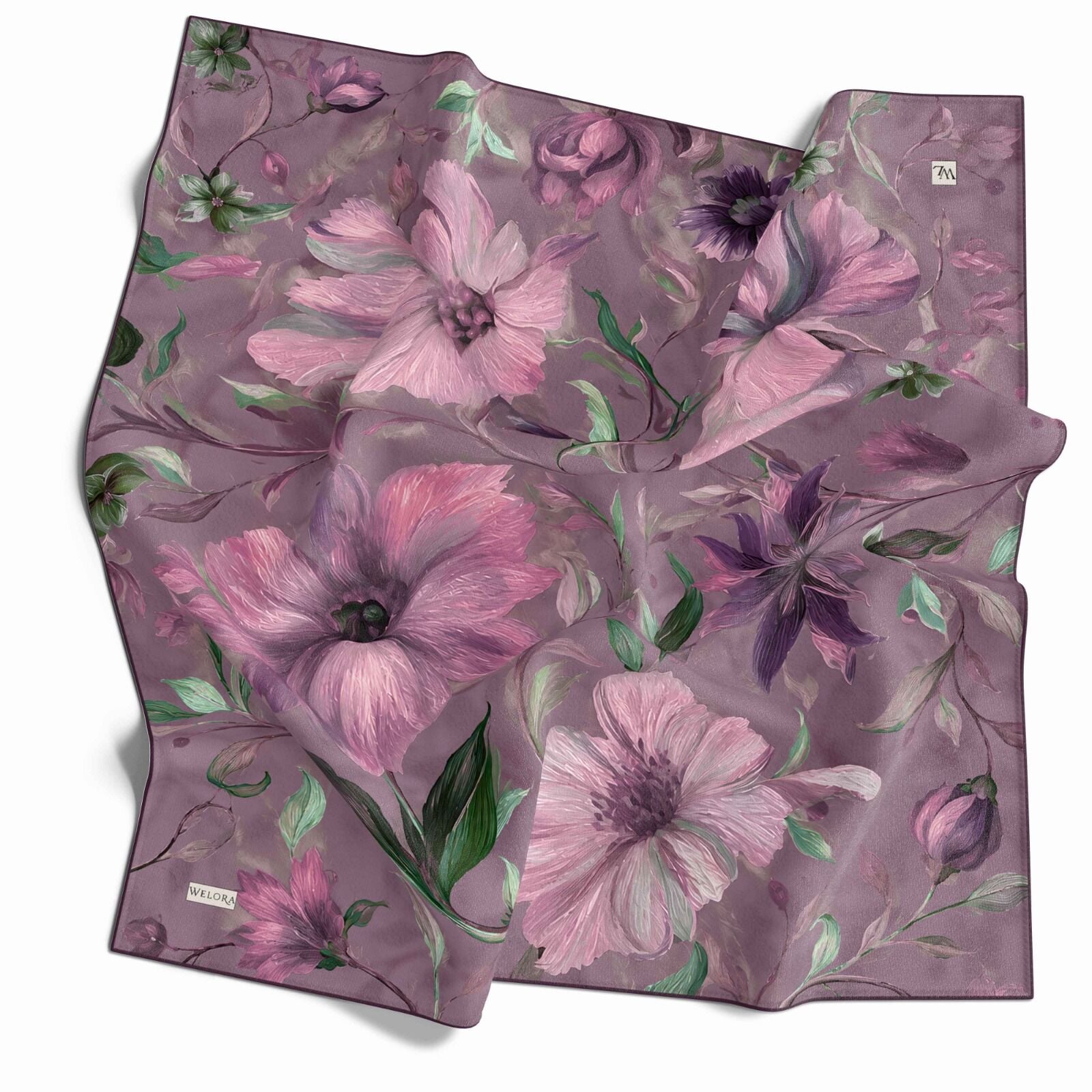 KARLEA SCARF ORGANİK EŞARP DESEN SCARLET BLOSSOM