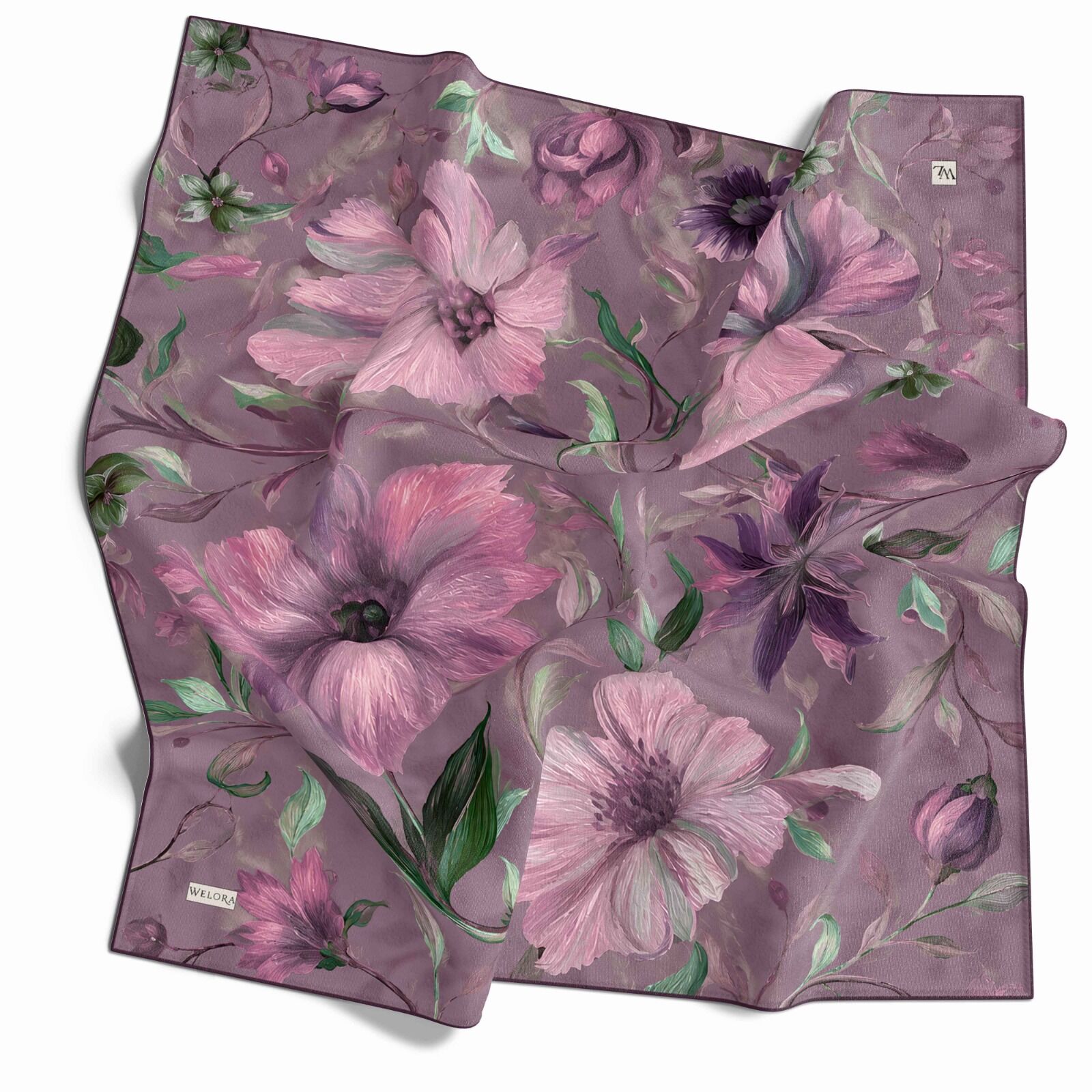 KARLEA SCARF ORGANİK EŞARP DESEN SCARLET BLOSSOM