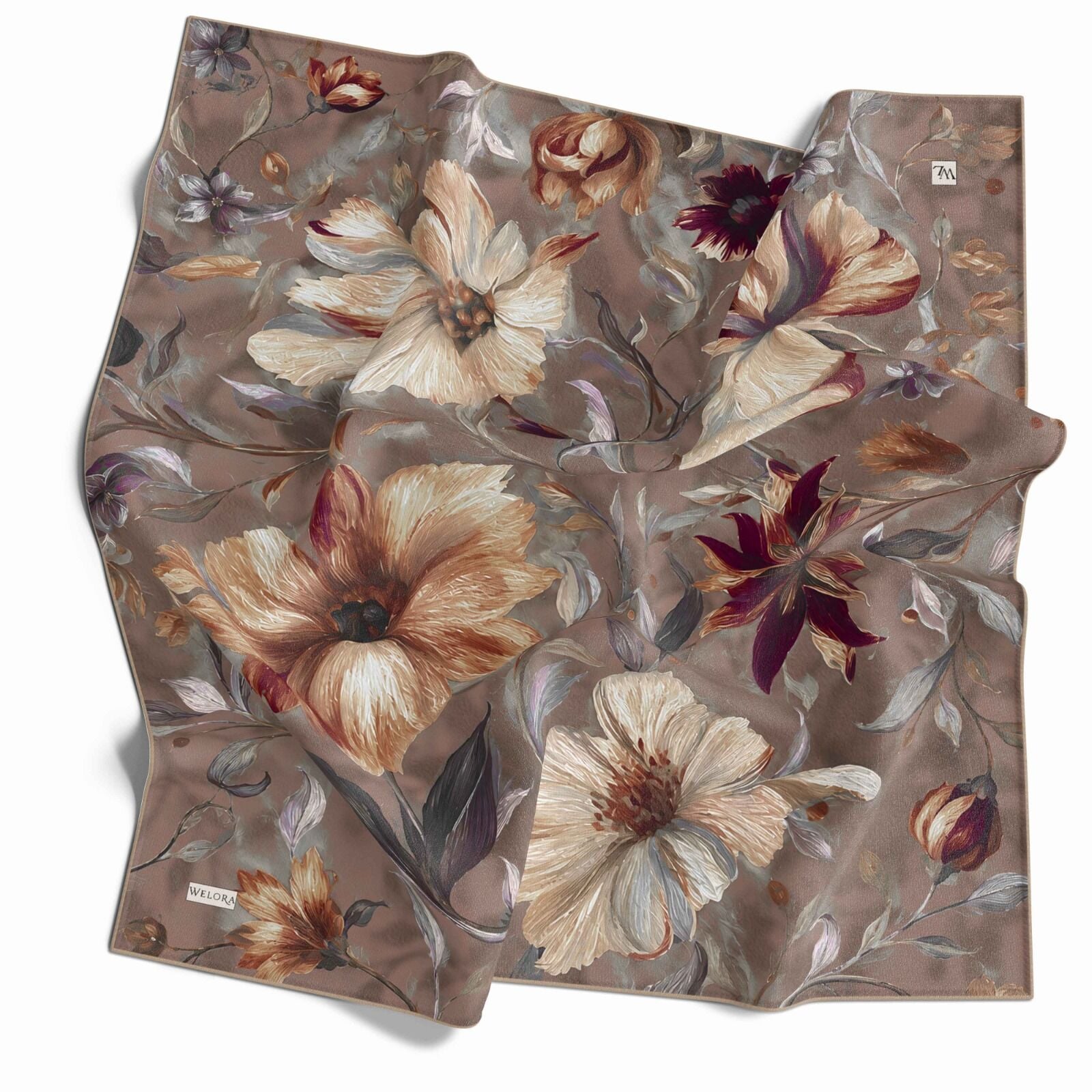 KARLEA SCARF ORGANİK EŞARP DESEN SCARLET BLOSSOM