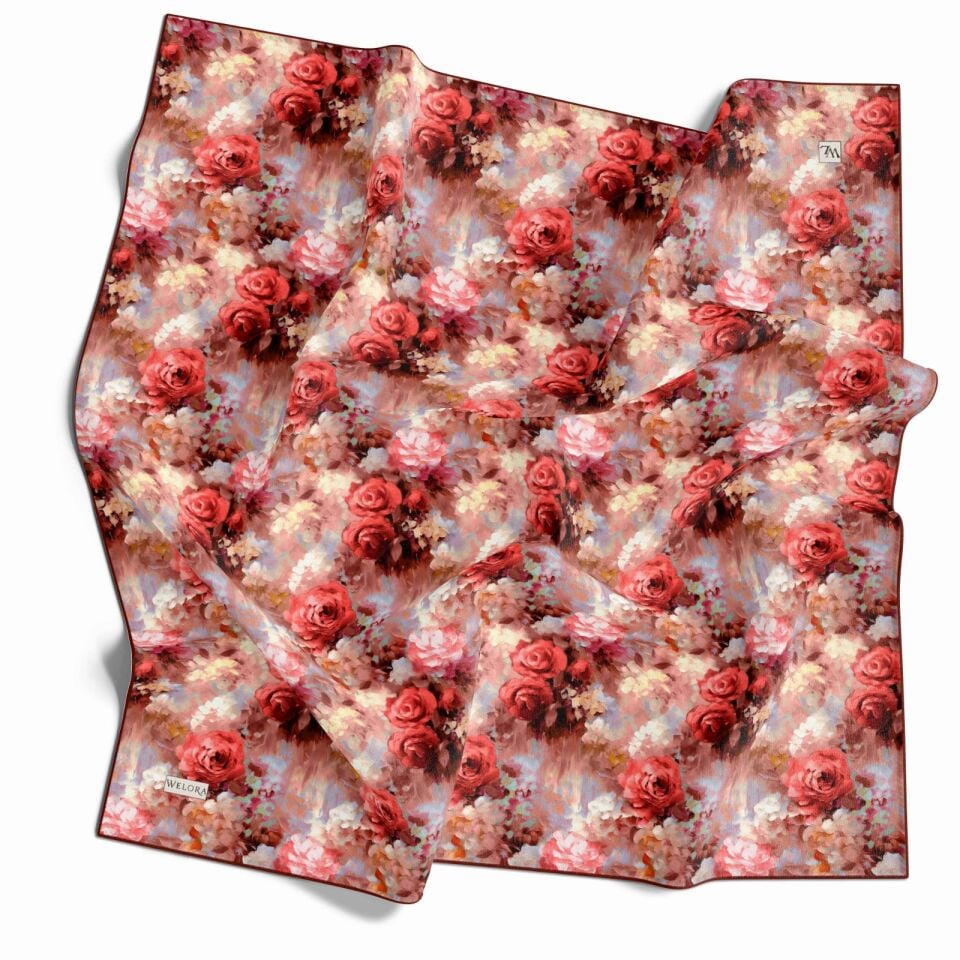 KARLEA SCARF YAZ ESİNTİSİ EŞARP DESEN PASTEL GARDEN