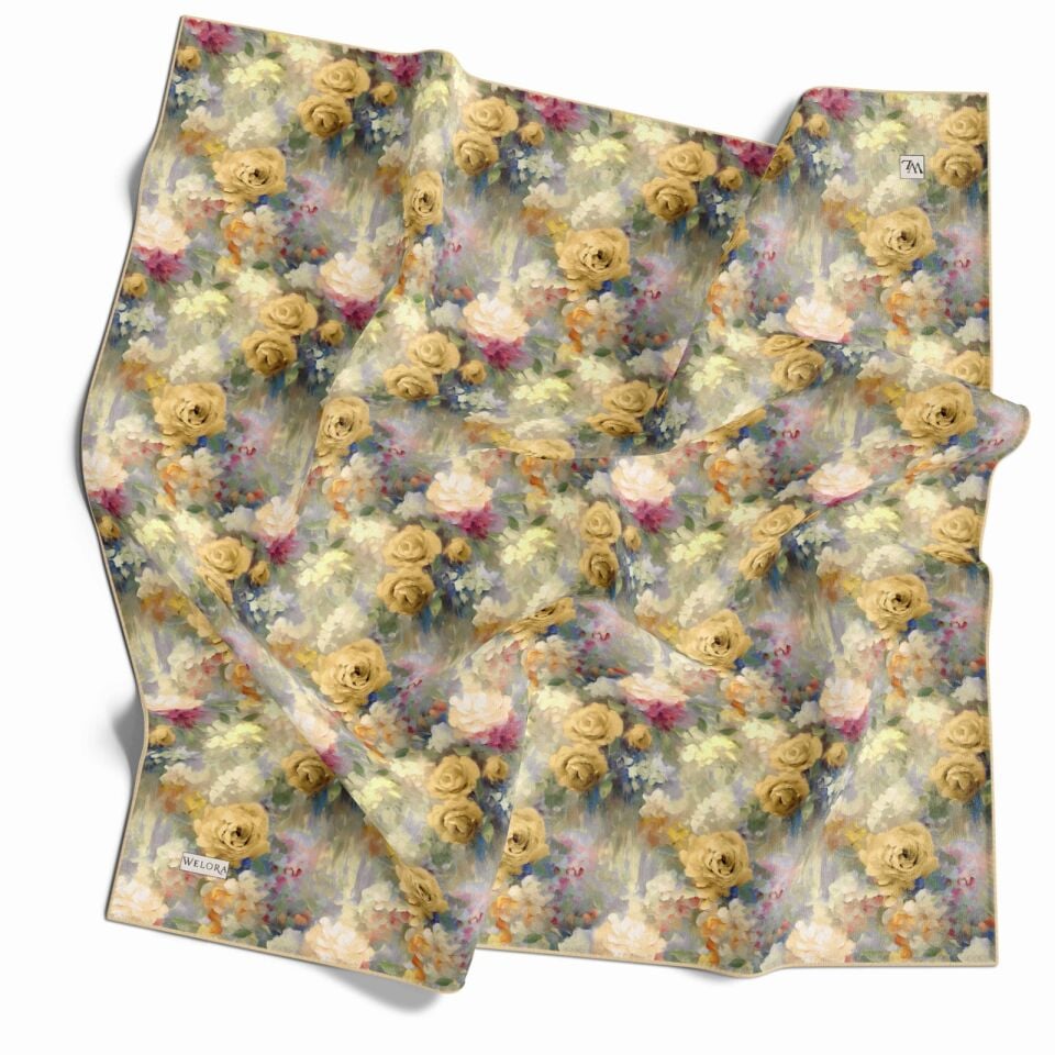 KARLEA SCARF YAZ ESİNTİSİ EŞARP DESEN PASTEL GARDEN
