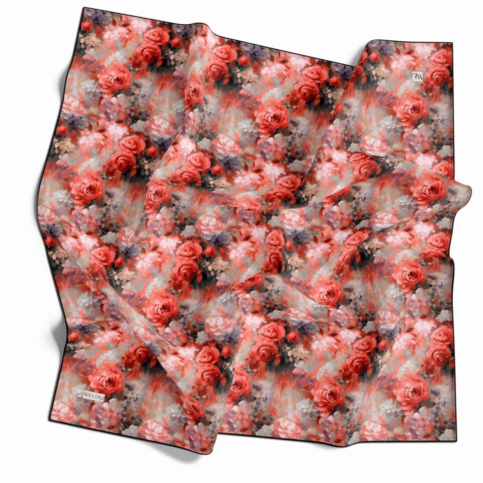 KARLEA SCARF YAZ ESİNTİSİ EŞARP DESEN PASTEL GARDEN