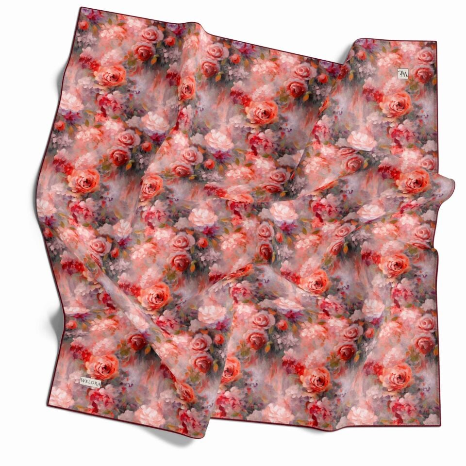 KARLEA SCARF YAZ ESİNTİSİ EŞARP DESEN PASTEL GARDEN
