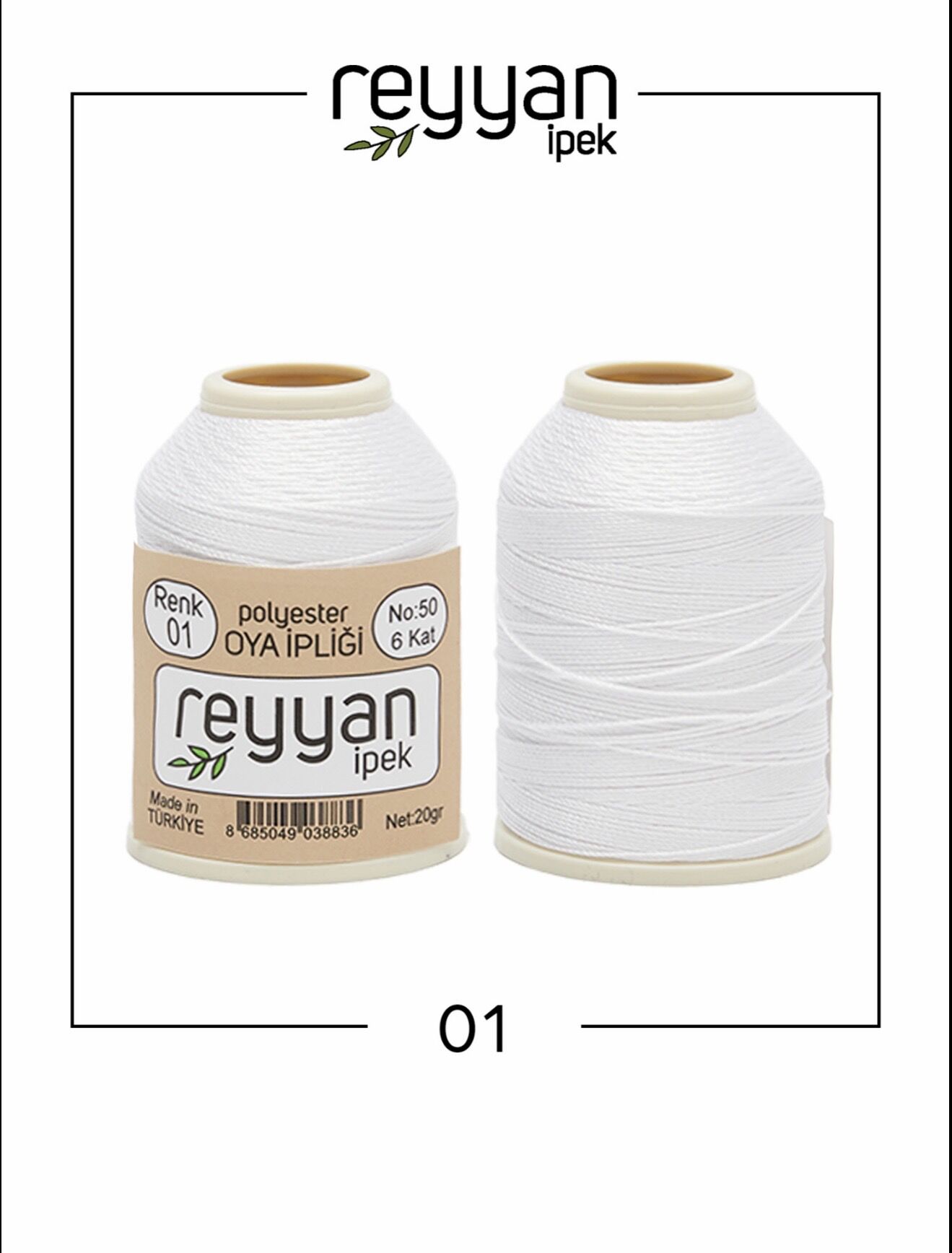 Reyyan 20Gr Polyester Oya İpi No:01