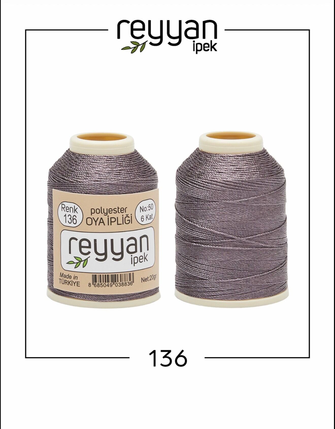 Reyyan 20Gr Polyester Oya İpi No:136