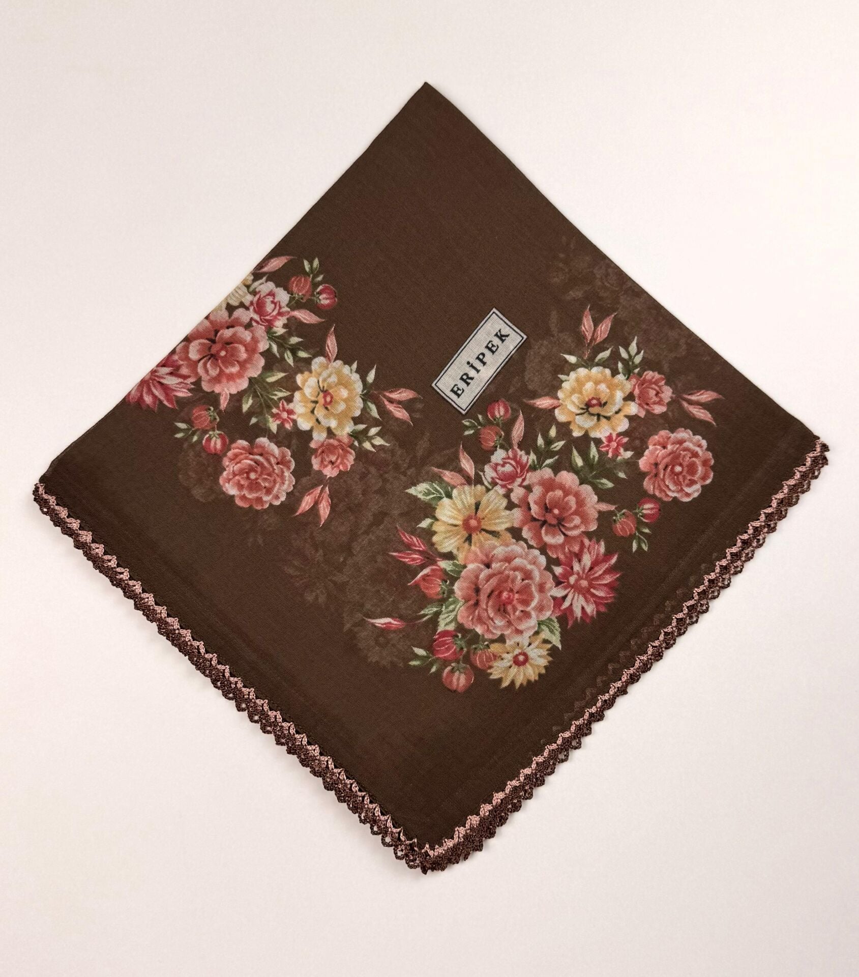 Eripek Kenar Desen Oyalı Pamuk Yazma