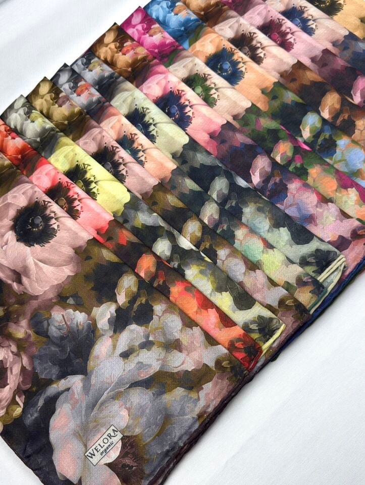 Karlea Scarf Organik Eşarp - Velvet Bloom